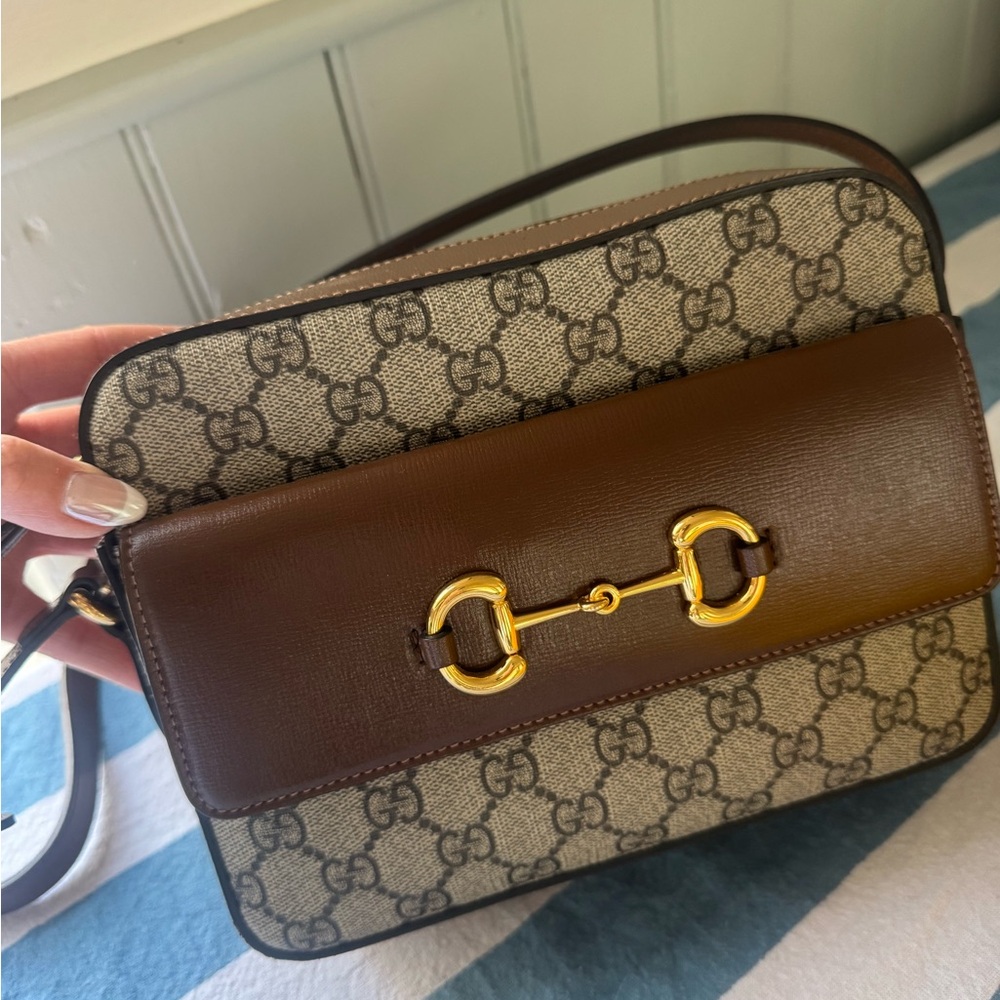 GUCCI GG Supreme Monogram Small Horsebit 1955 bag